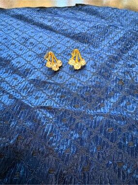 Gold-Tone Floral Cluster Stud Earrings